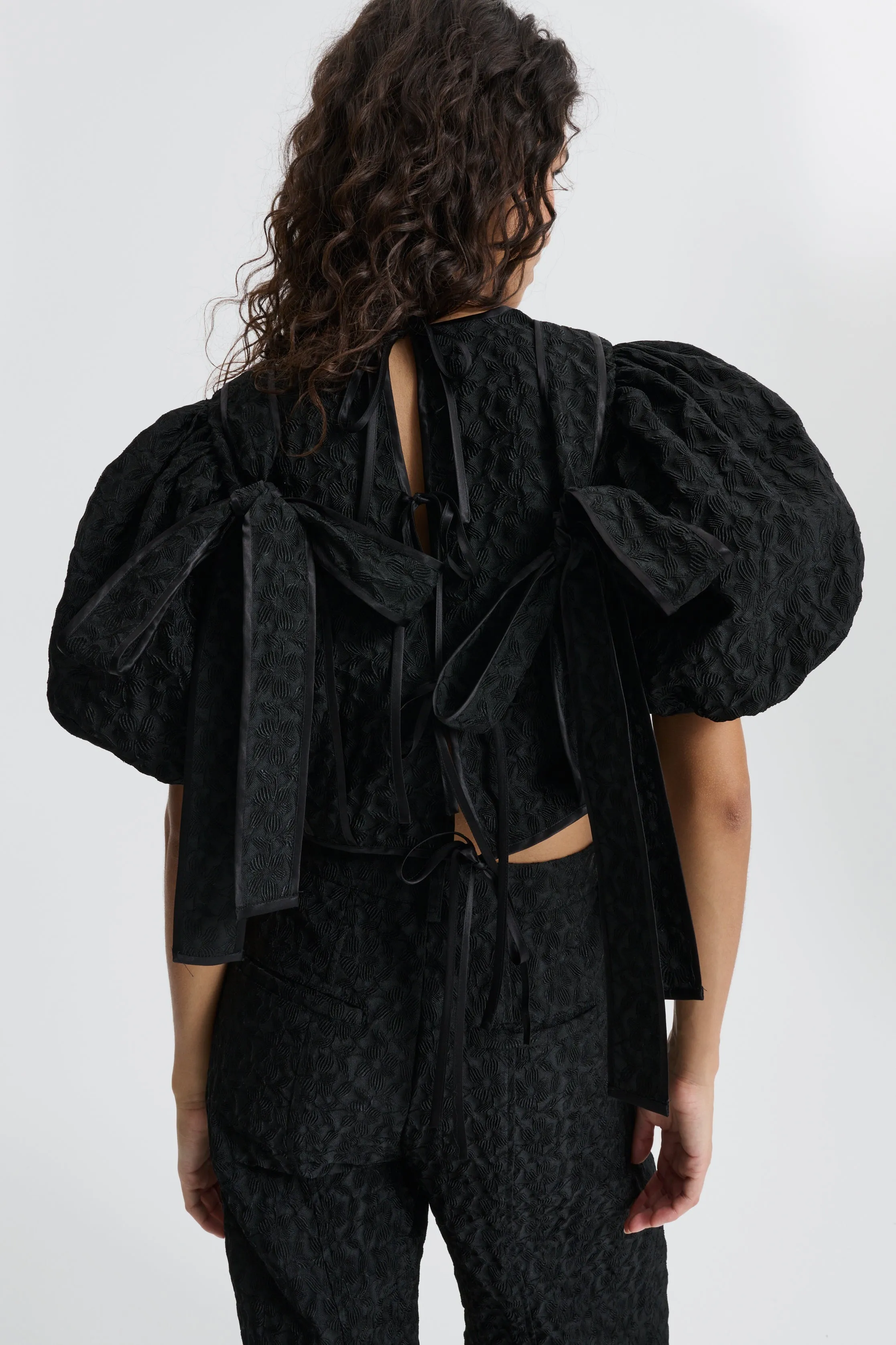 CBFARIS | TOP BEGONIA JACQUARD BLACK sold by Cecilie Bahnsen product image thumbnail 2