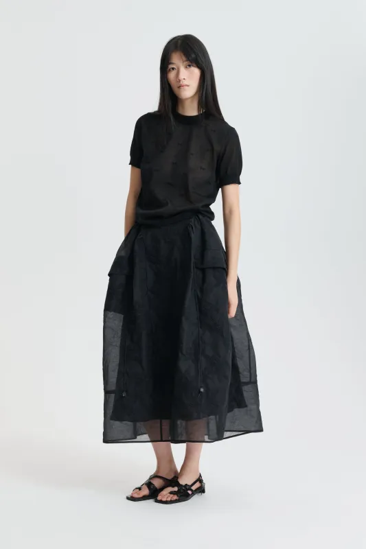 CBFUANA | SKIRT PAPILLON MATELASSÉ BLACK made by Cecilie Bahnsen