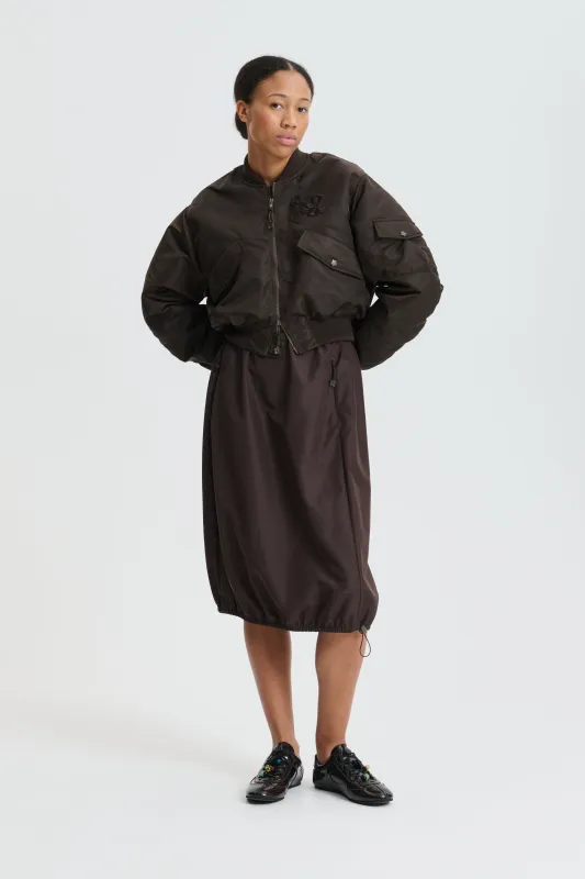 CBFIE | SKIRT RECYCLED FAILLE BROWN made by Cecilie Bahnsen