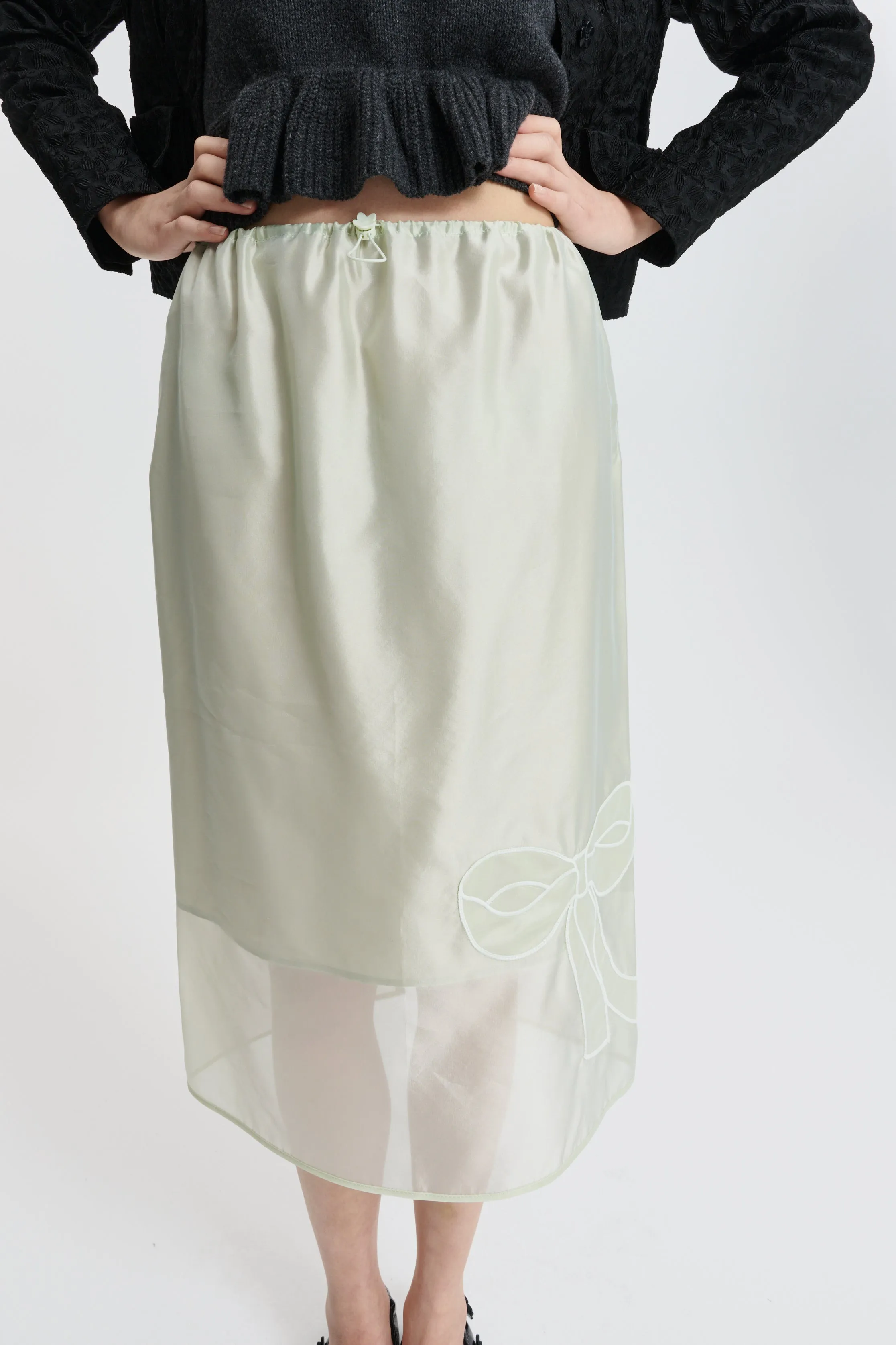 CBBRIA | SKIRT HYBRID ORGANZA PALE GREEN sold by Cecilie Bahnsen product image thumbnail 3