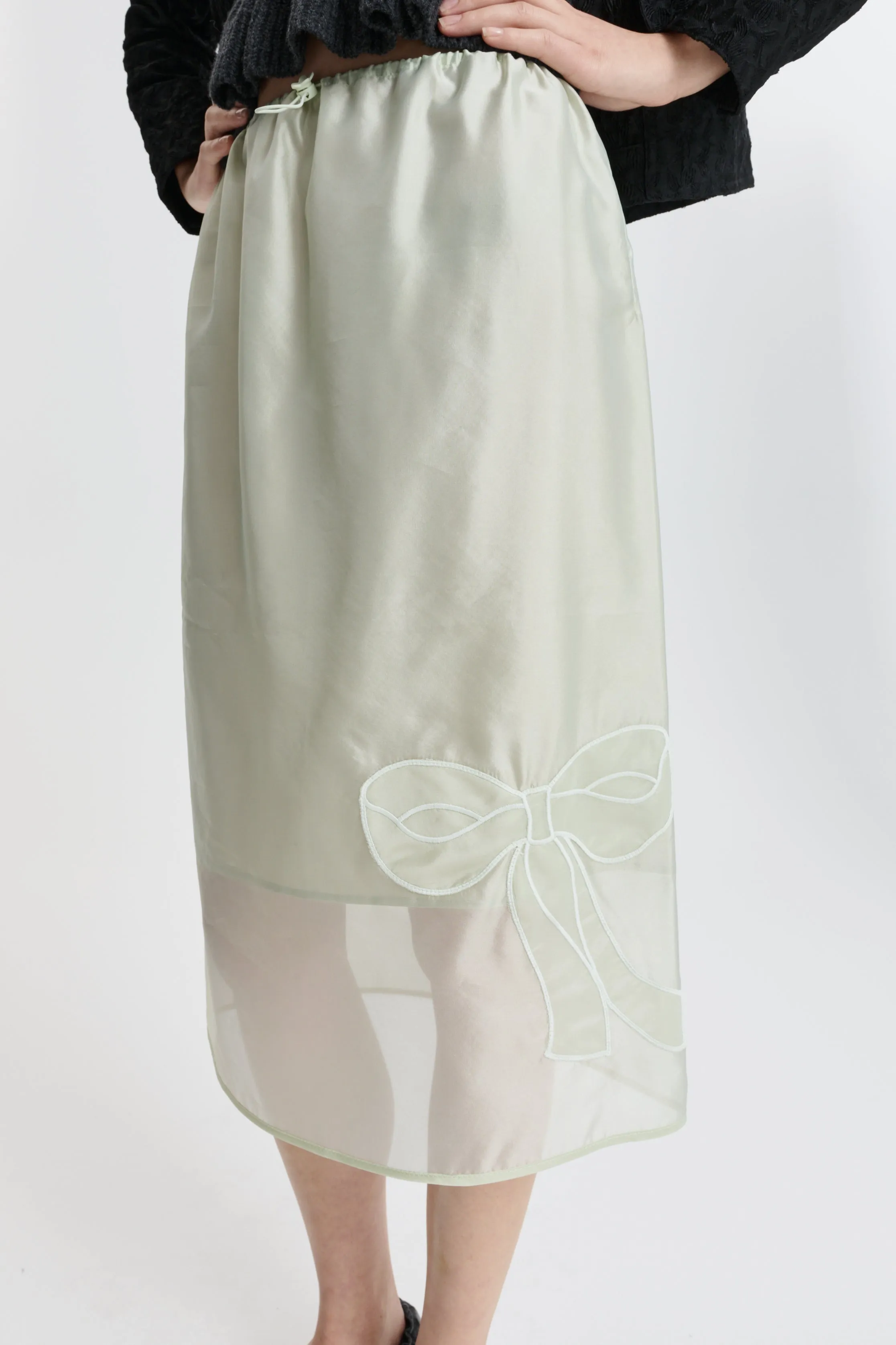 CBBRIA | SKIRT HYBRID ORGANZA PALE GREEN sold by Cecilie Bahnsen product image thumbnail 4