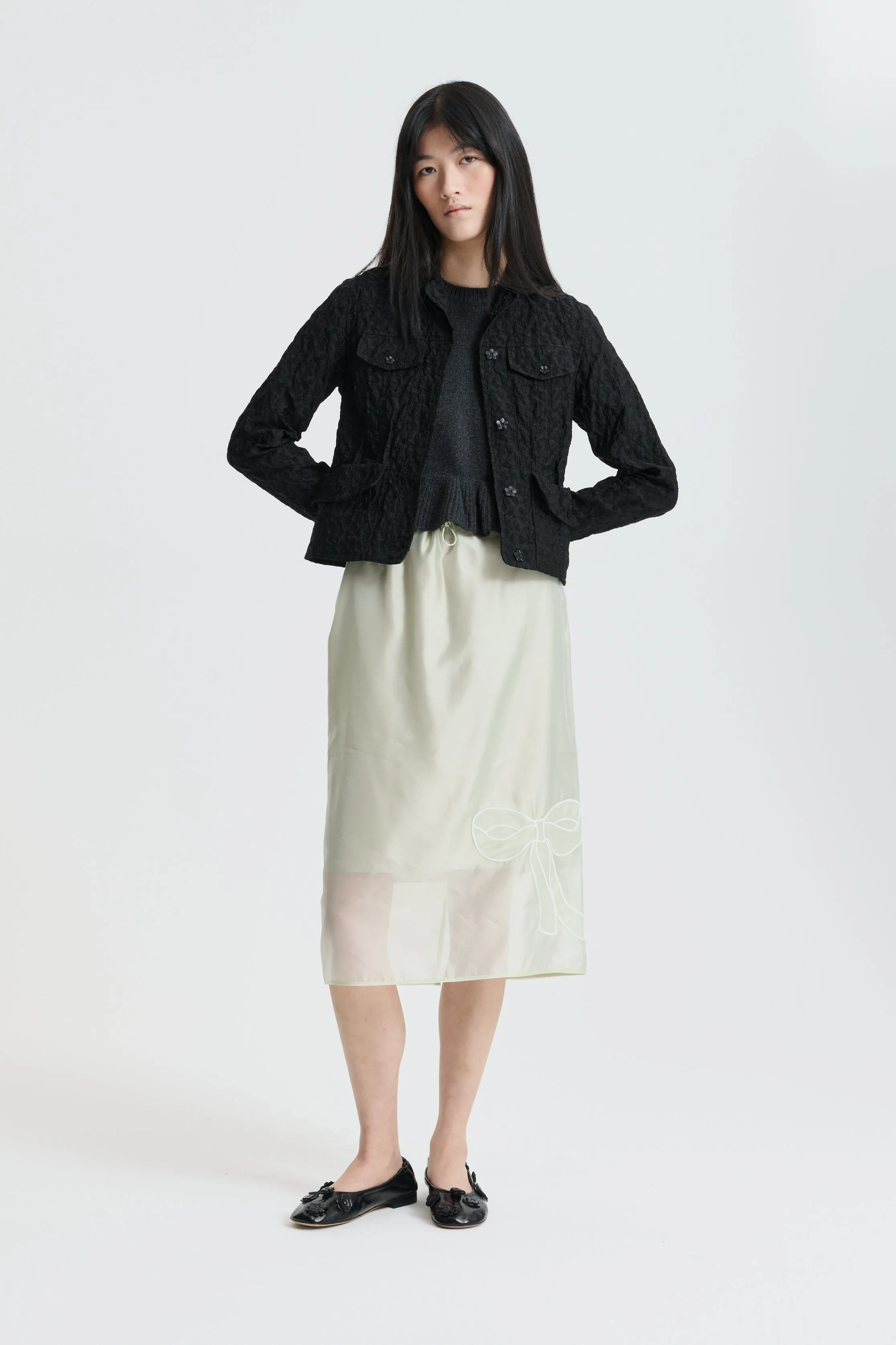 CBBRIA | SKIRT HYBRID ORGANZA PALE GREEN sold by Cecilie Bahnsen