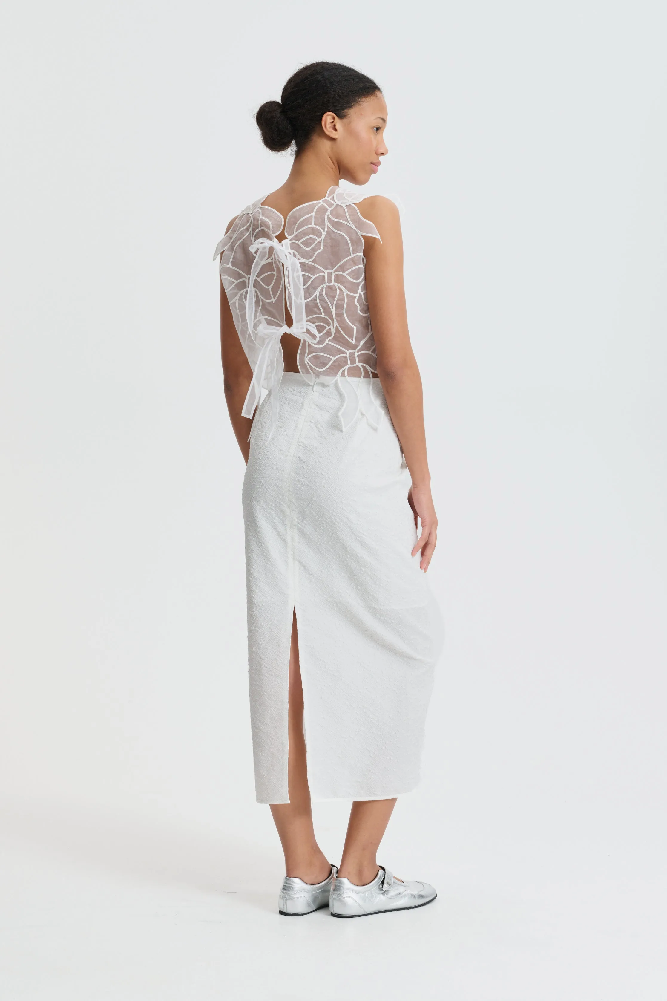 CBUKA | SKIRT EIRA MATELASSÉ WHITE sold by Cecilie Bahnsen product image thumbnail 2