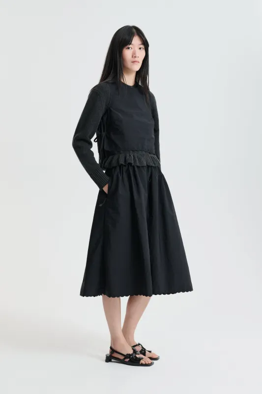 CBFIELLA | SKIRT EMBROIDERED TAFFETA BLACK made by Cecilie Bahnsen