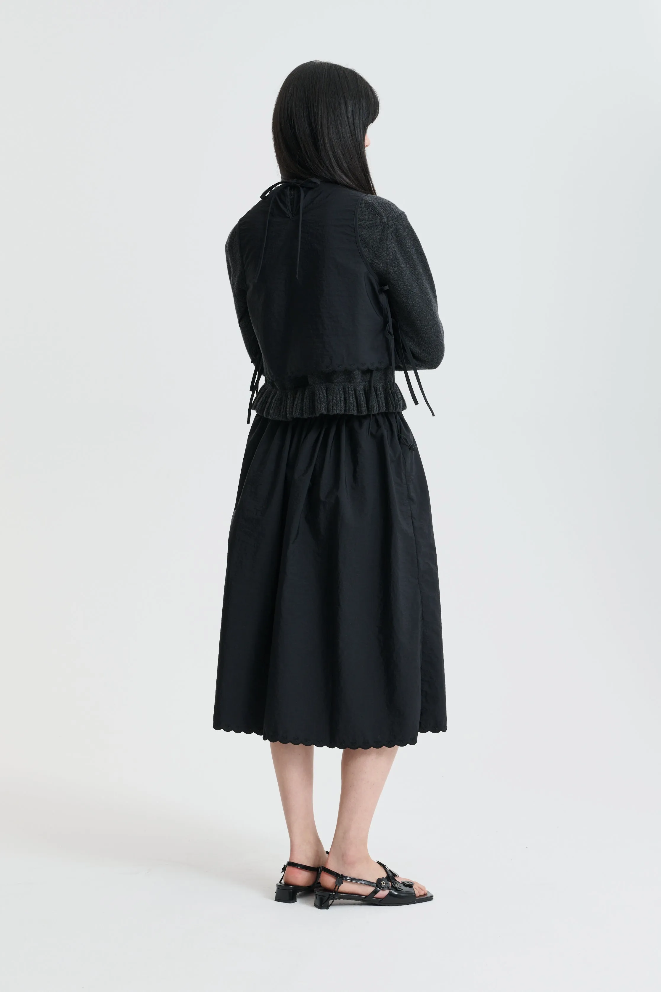 CBFIELLA | SKIRT EMBROIDERED TAFFETA BLACK sold by Cecilie Bahnsen product image thumbnail 3