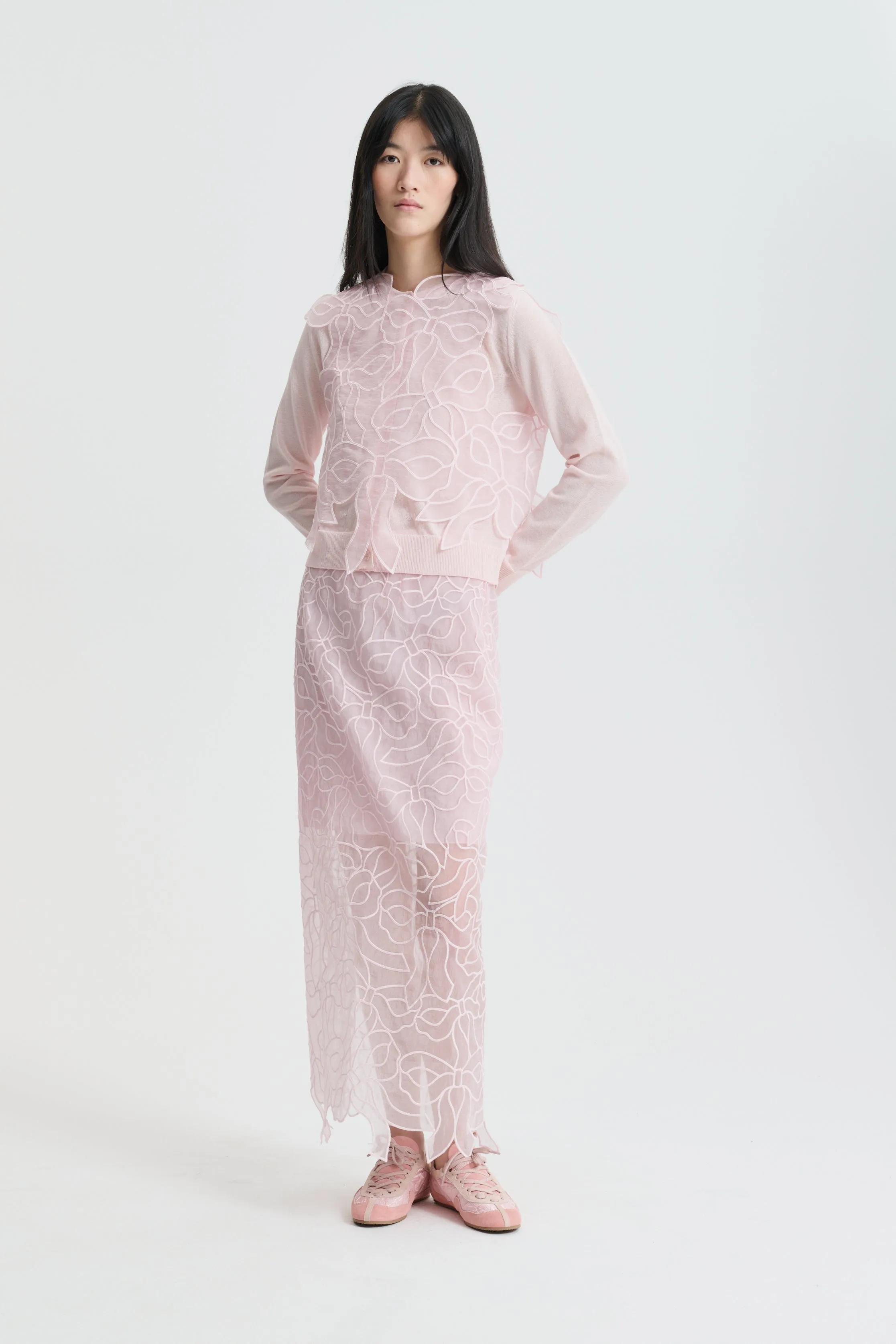 CBGUS | SKIRT BOW EMBROIDERY BLUSH PINK sold by Cecilie Bahnsen product image thumbnail 3