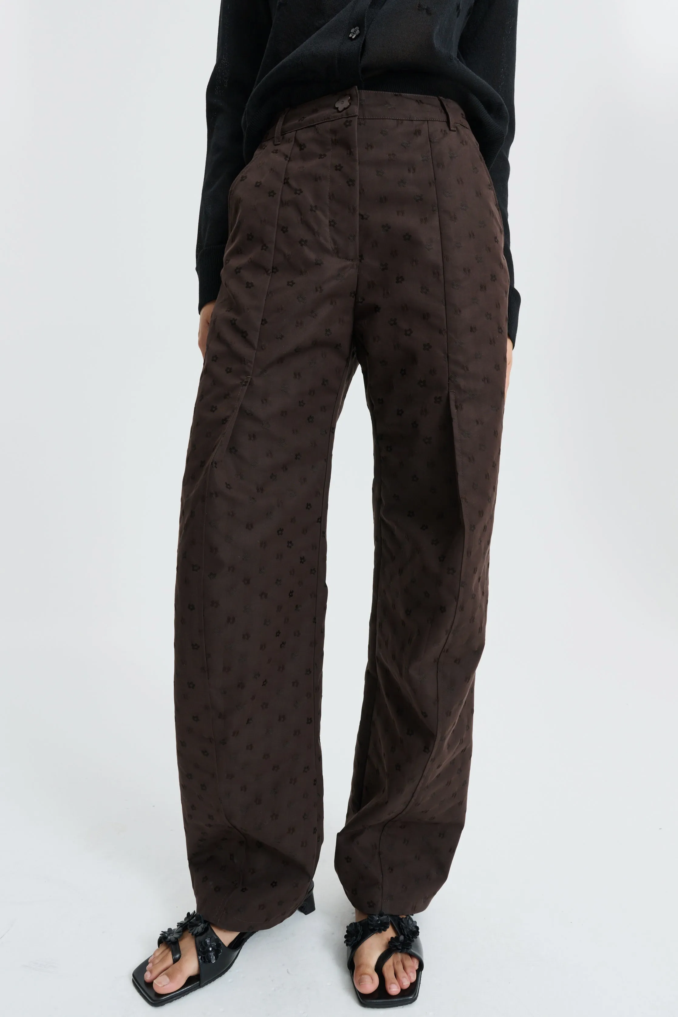 CBDARMELA | TROUSERS IRIS JACQUARD BROWN sold by Cecilie Bahnsen product image thumbnail 3
