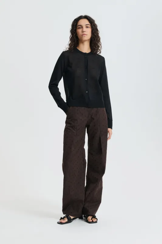 CBDARMELA | TROUSERS IRIS JACQUARD BROWN made by Cecilie Bahnsen