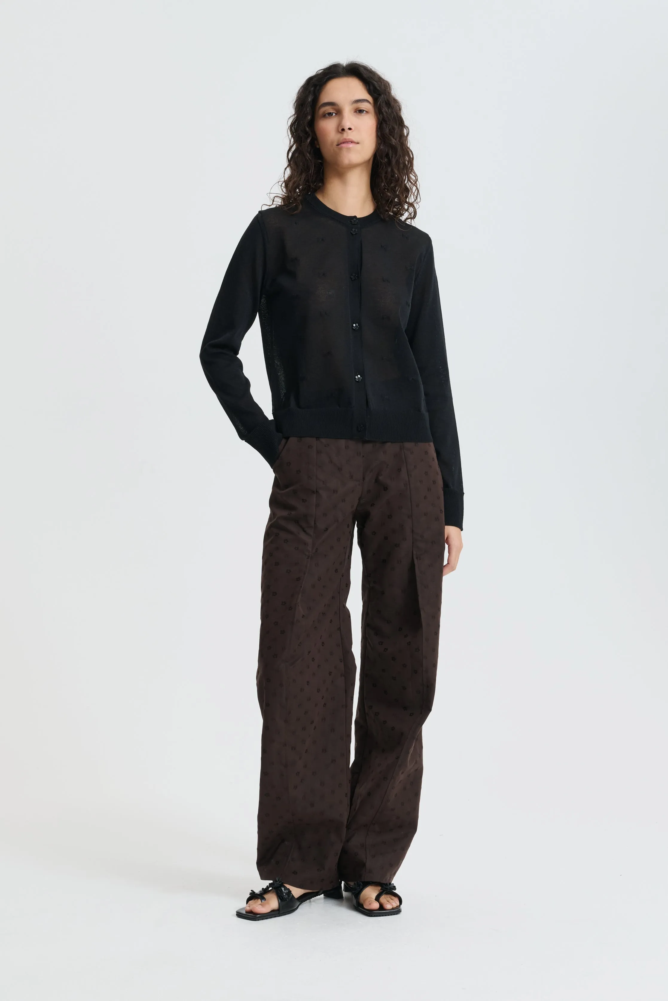 CBDARMELA | TROUSERS IRIS JACQUARD BROWN sold by Cecilie Bahnsen