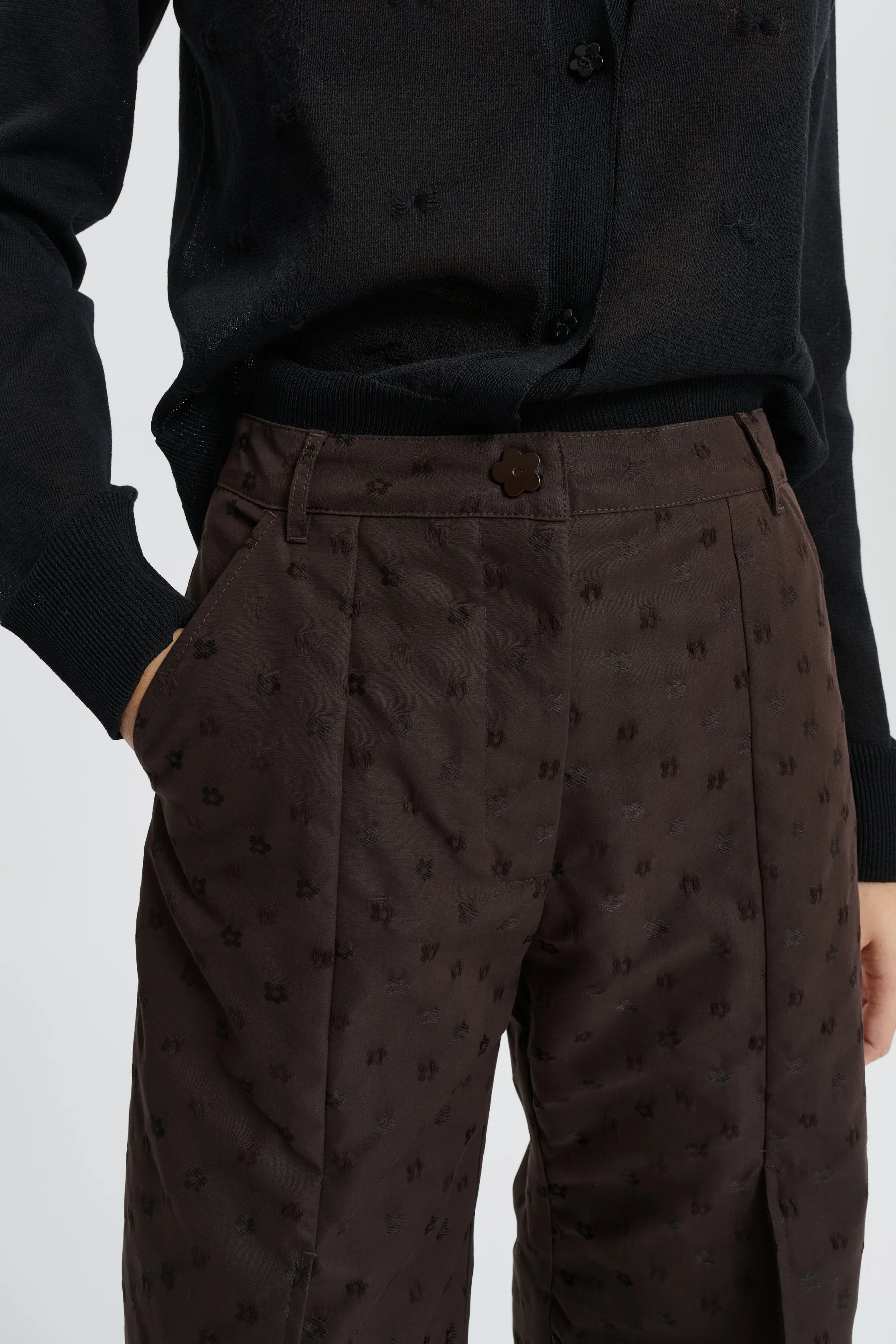 CBDARMELA | TROUSERS IRIS JACQUARD BROWN sold by Cecilie Bahnsen product image thumbnail 5