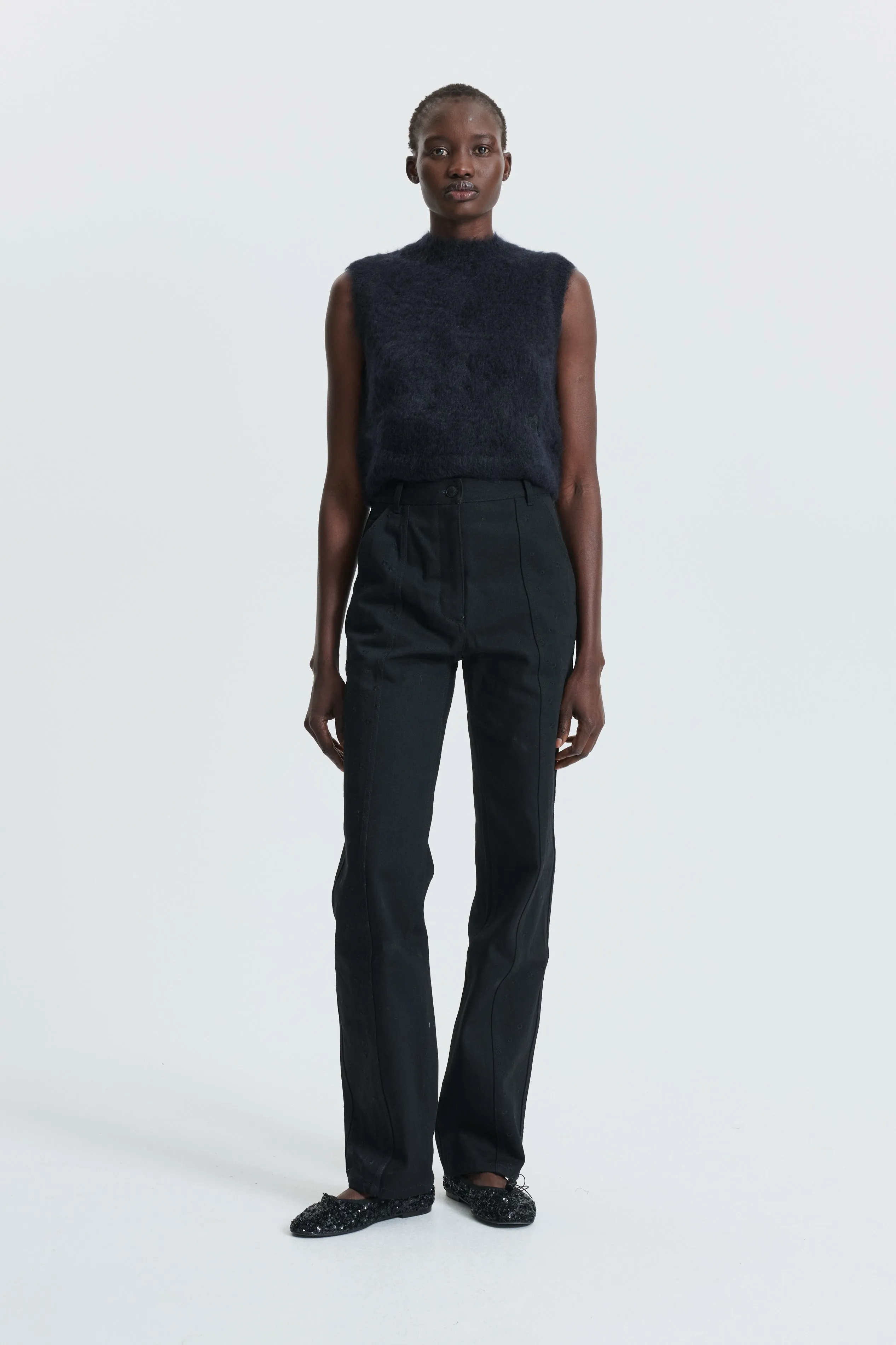 CBFEE | VEST SILK MOHAIR KNIT BLACK sold by Cecilie Bahnsen