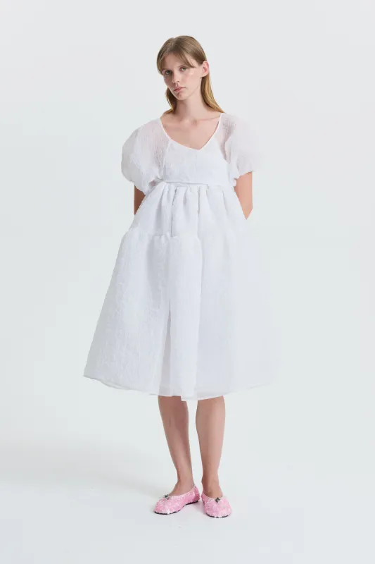 AMMI | DRESS WINTERMERE MATELASSÉ WHITE made by Cecilie Bahnsen