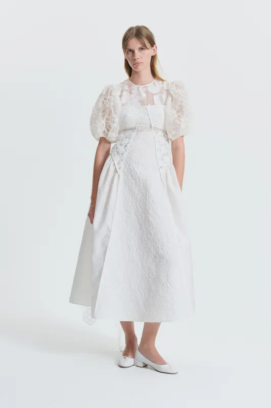 CLEMENTINE | GOWN PATCHWORK WHITE made by Cecilie Bahnsen