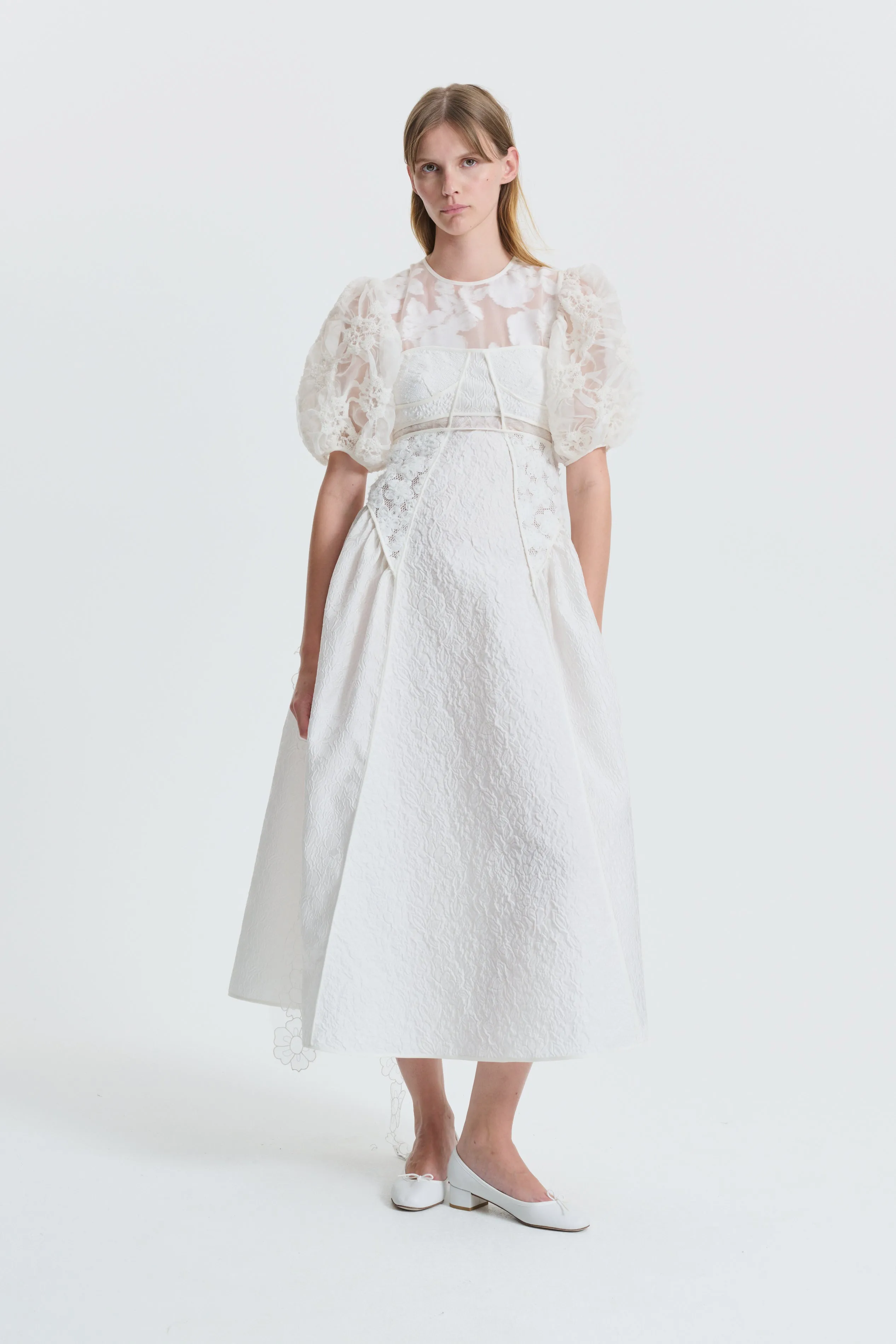 CLEMENTINE | GOWN PATCHWORK WHITE sold by Cecilie Bahnsen
