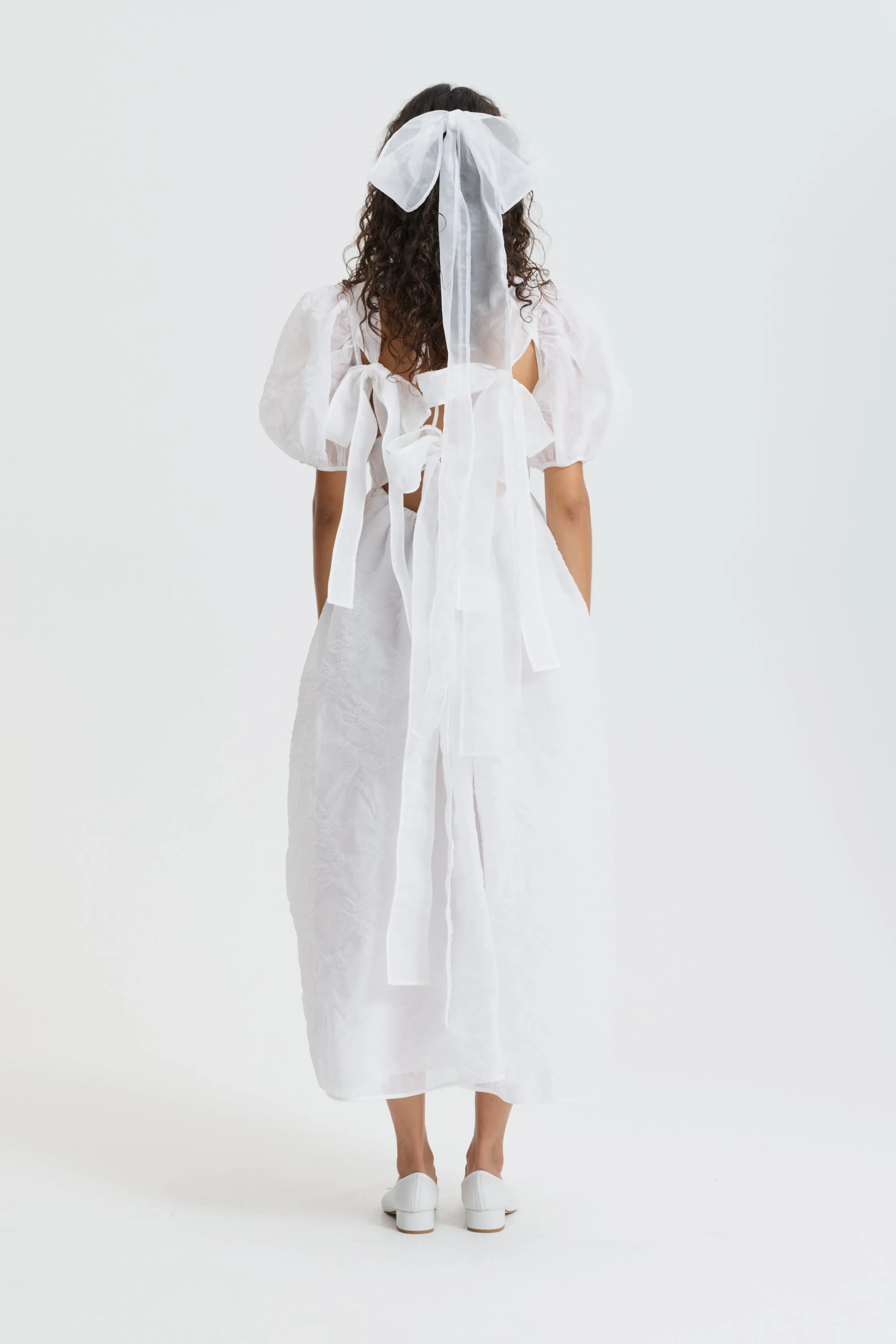 CBULANI | DRESS PAPILLON MATELASSÉ WHITE BRIDAL sold by Cecilie Bahnsen product image thumbnail 4