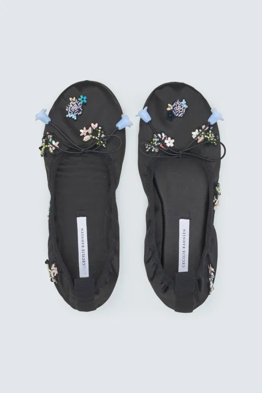 CBGRIELLE | BALLERINA BEADED SATIN BLACK made by Cecilie Bahnsen