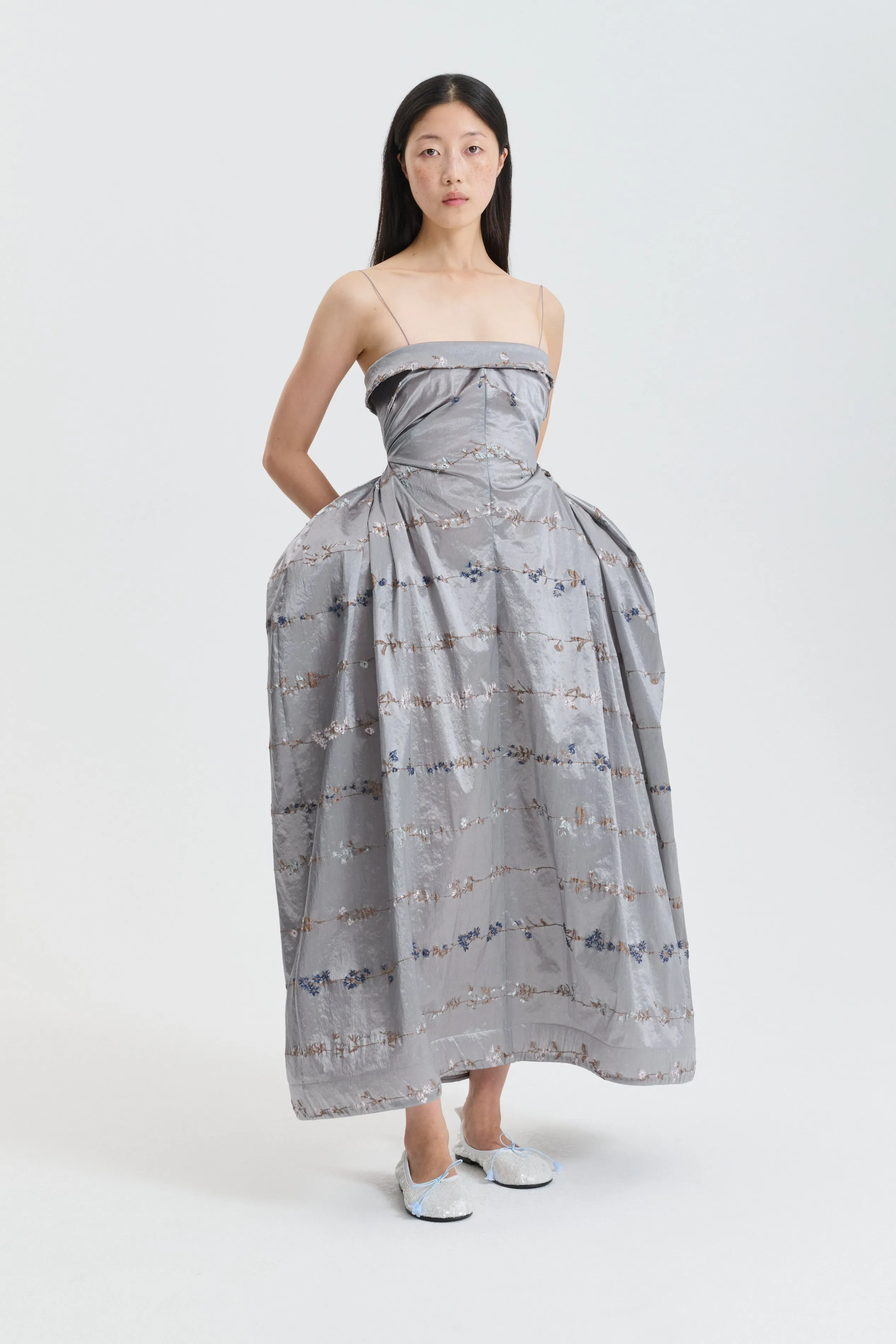 CBGRACIELA | GOWN DAINTY JACQUARD GREY MULTI sold by Cecilie Bahnsen product image thumbnail 2