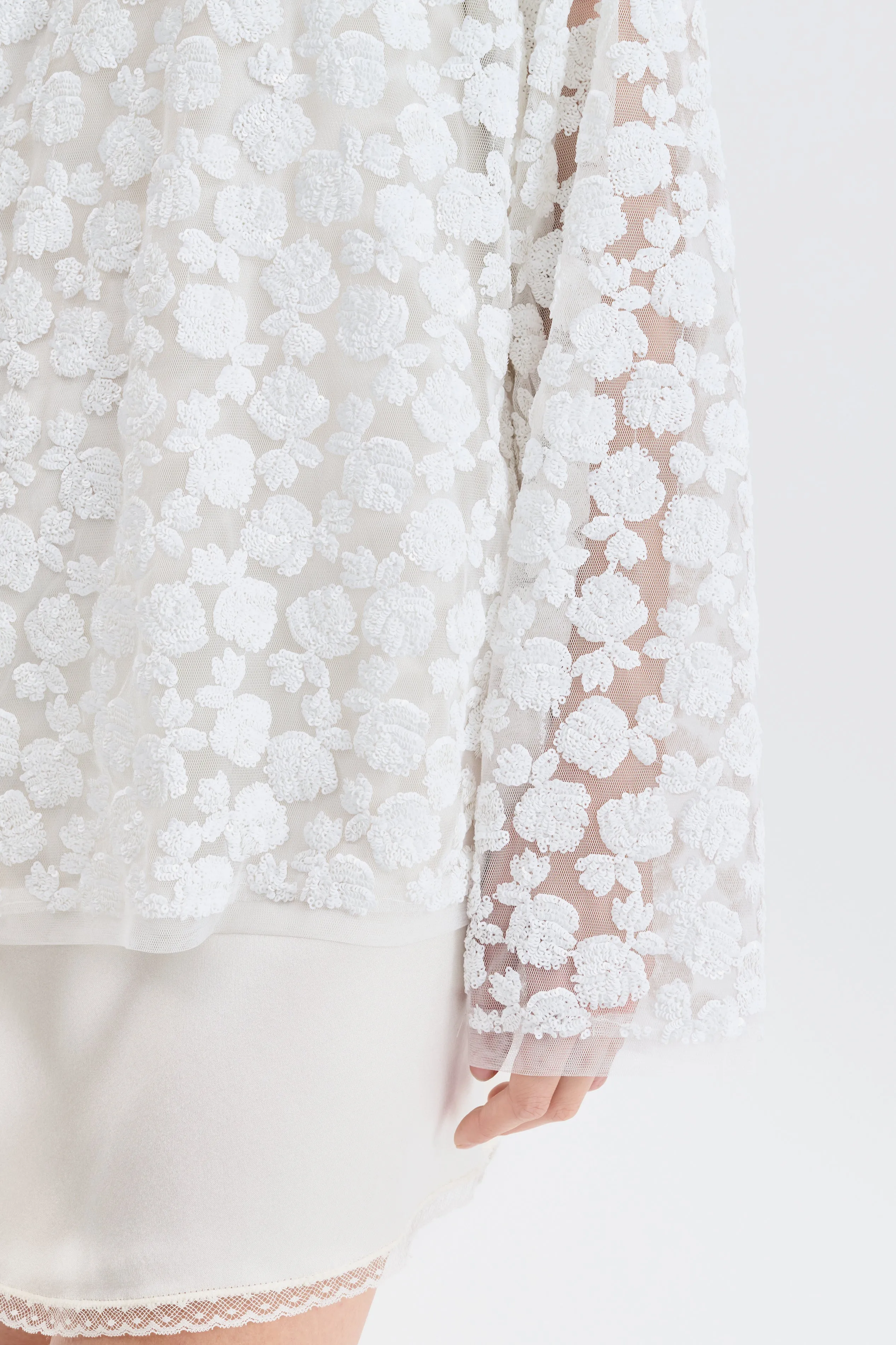 CBGROUPIE | BLOUSE LETITIA SEQUINS WHITE sold by Cecilie Bahnsen product image thumbnail 3