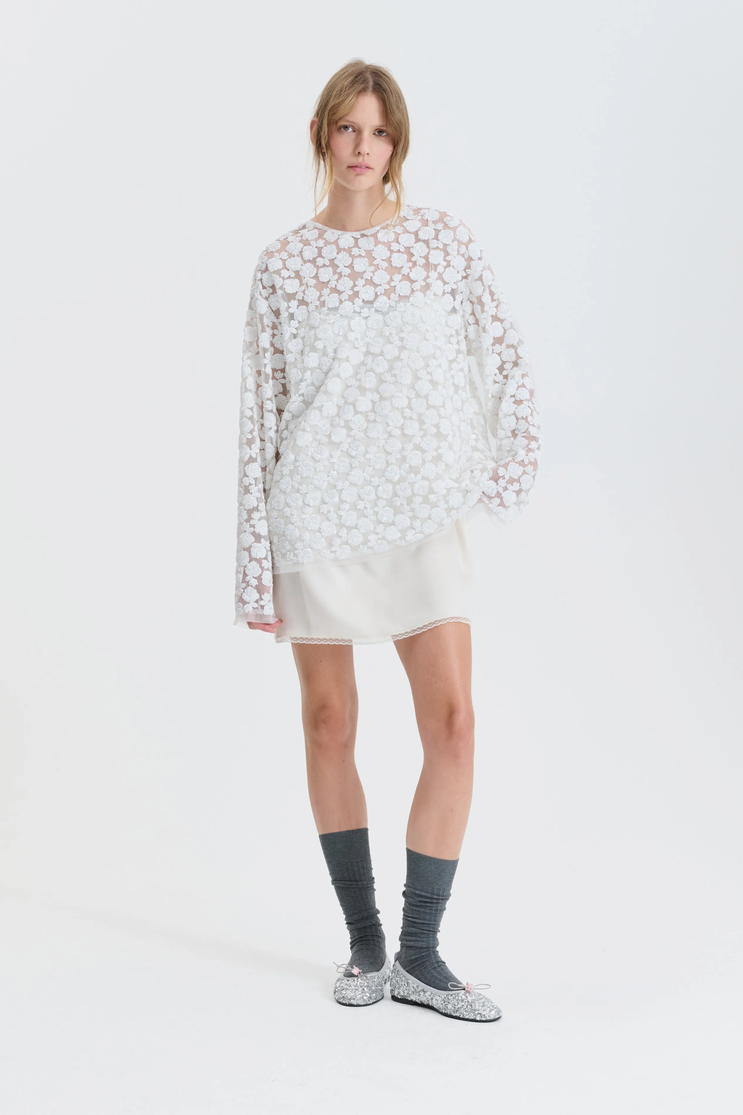 CBGROUPIE | BLOUSE LETITIA SEQUINS WHITE sold by Cecilie Bahnsen product image thumbnail 2