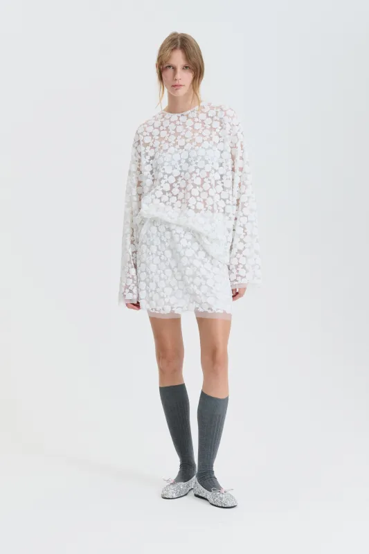CBGERANI | SKIRT LETITIA SEQUINS WHITE made by Cecilie Bahnsen