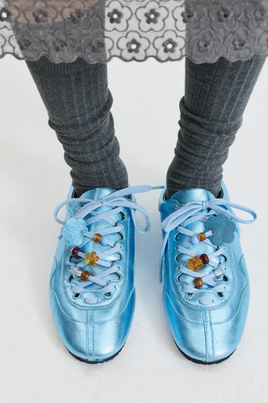 BLAISE | SNEAKER METALLIC LEATHER PALE BLUE made by Cecilie Bahnsen