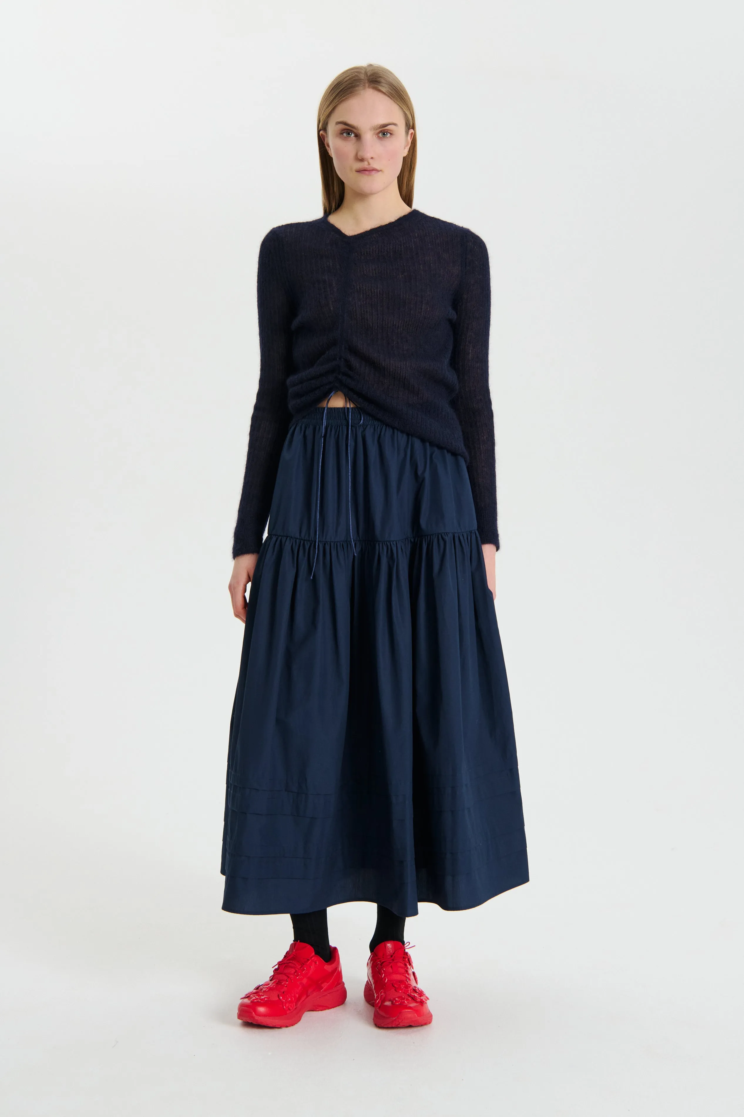 EIKO | SKIRT COTTON NAVY sold by Cecilie Bahnsen