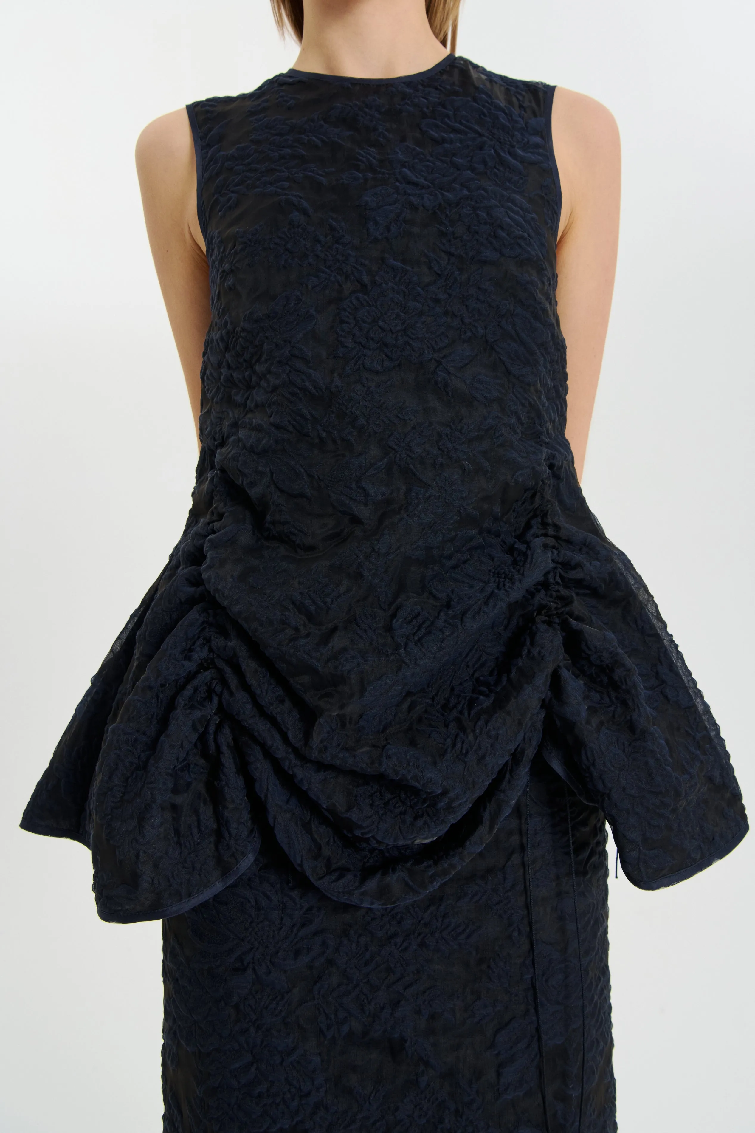 UNIKA | TOP POSY MATELASSE NAVY sold by Cecilie Bahnsen product image thumbnail 2