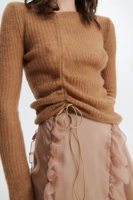 USSI | PULLOVER MOHAIR KNIT CHESTNUT sold by Cecilie Bahnsen