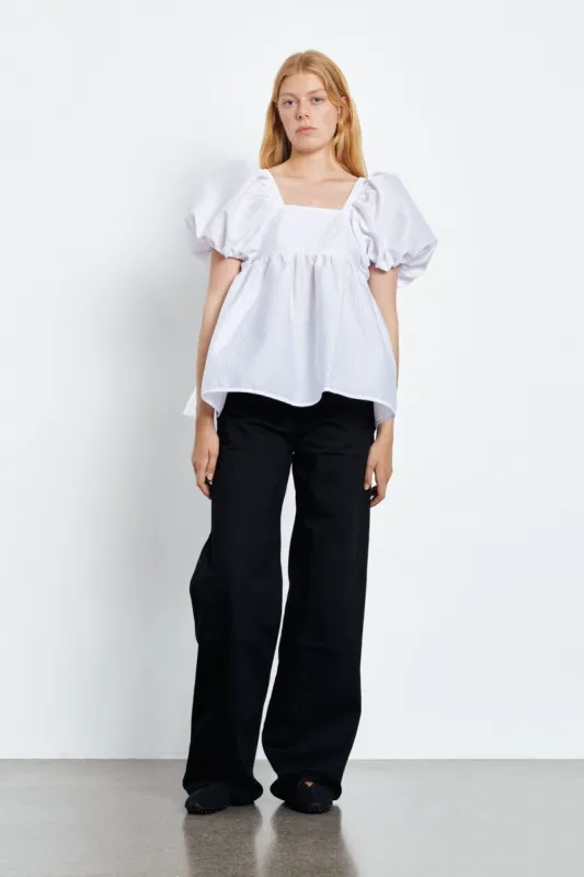 ALMA | TOP STRIA MATELASSE WHITE sold by Cecilie Bahnsen