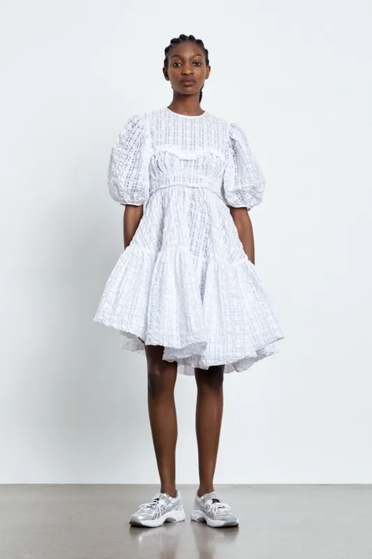 VANITY | DRESS CHECK SEERSUCKER WHITE made by Cecilie Bahnsen