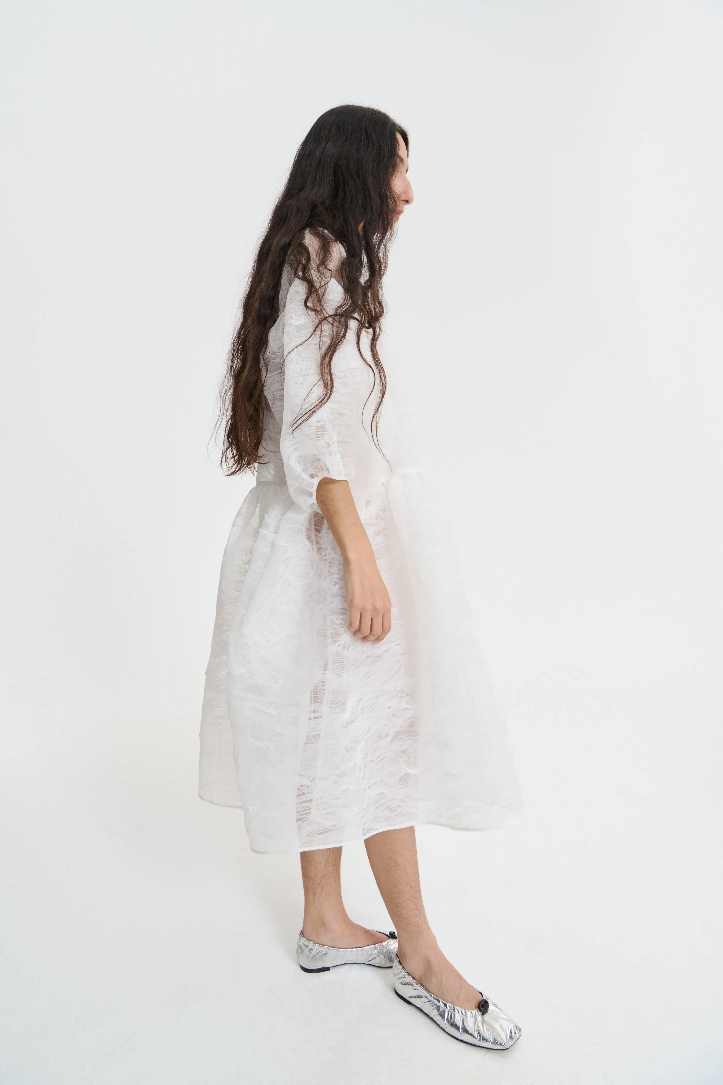 BELLIS | DRESS PLEATED ORGANZA WHITE sold by Cecilie Bahnsen product image thumbnail 3