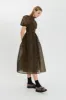 KELLY | DRESS POSY MATELASSÉ BROWN sold by Cecilie Bahnsen