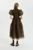 KELLY | DRESS POSY MATELASSÉ BROWN sold by Cecilie Bahnsen