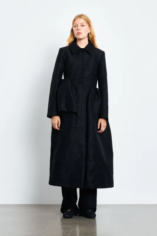 DESIREE | COAT ZINNIA JACQUARD BLACK made by Cecilie Bahnsen