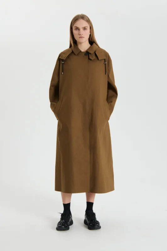 ONID | COAT BONDED COTTON BROWN sold by Cecilie Bahnsen