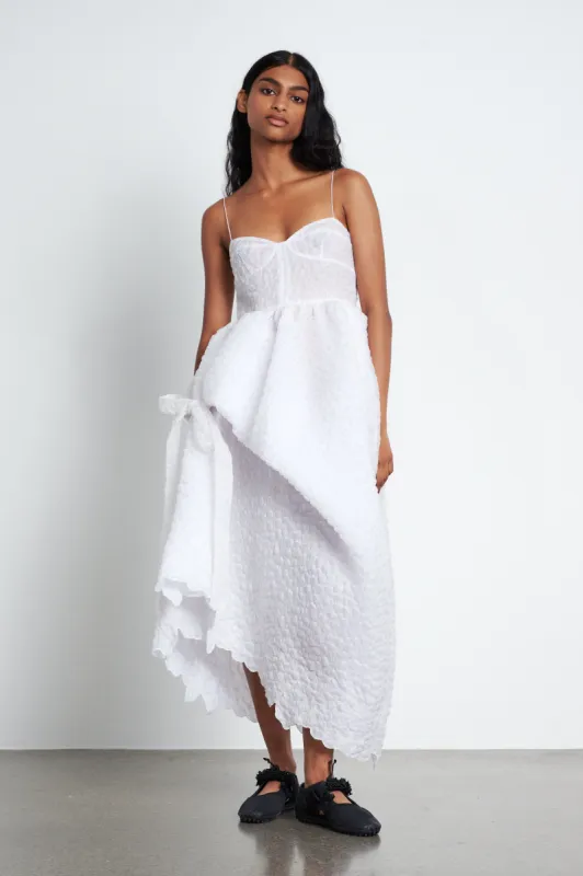 FEO | DRESS EMB. GLACIER MAT. WHITE sold by Cecilie Bahnsen