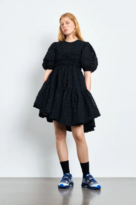 VANITY | DRESS CHECK SEERSUCKER BLACK made by Cecilie Bahnsen
