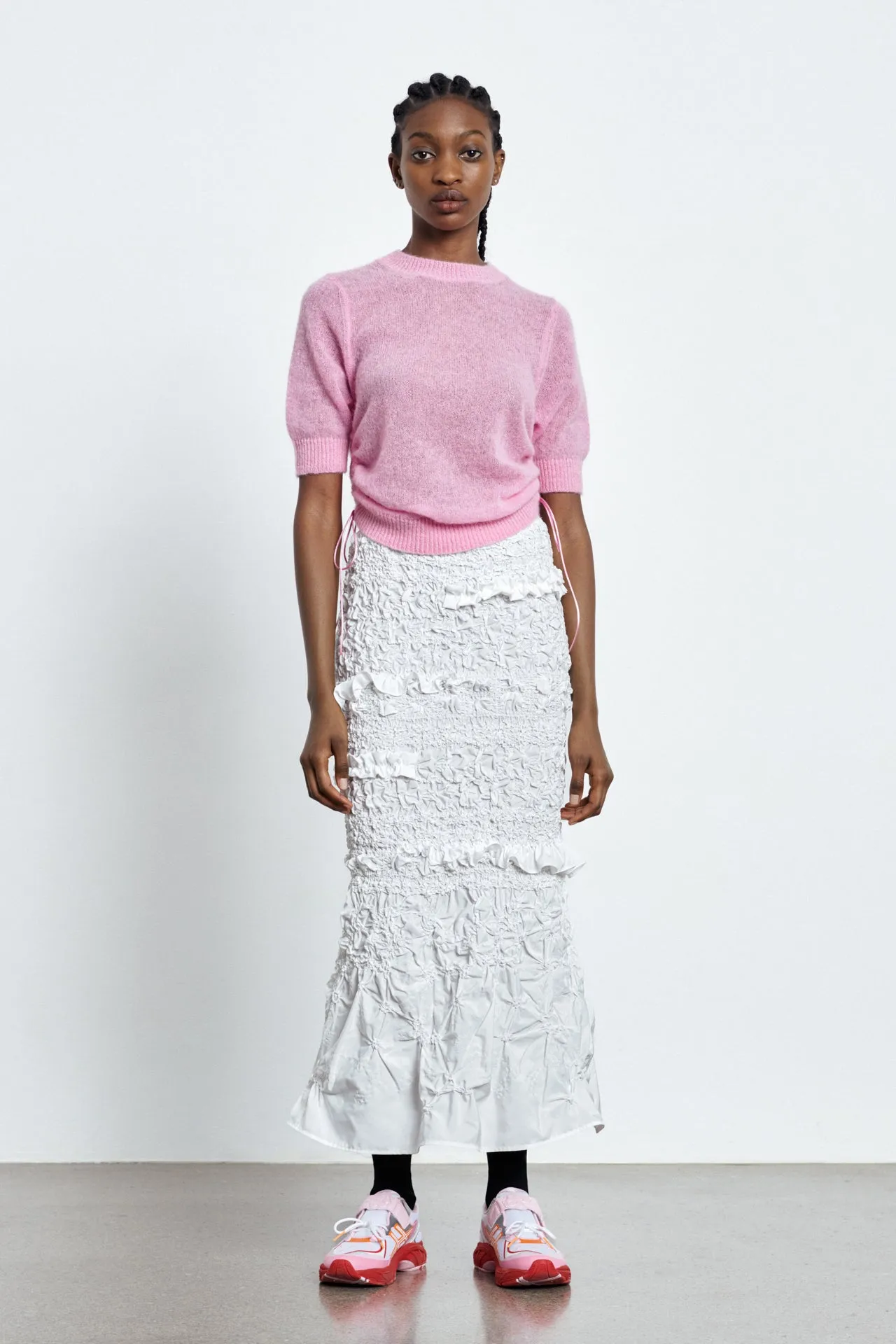 VENUS | SKIRT PANSY SMOCK FAILLE WHITE sold by Cecilie Bahnsen