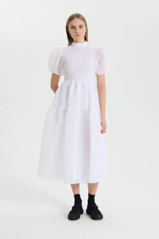 KELLY | DRESS POSY MATELASS… WHITE sold by Cecilie Bahnsen