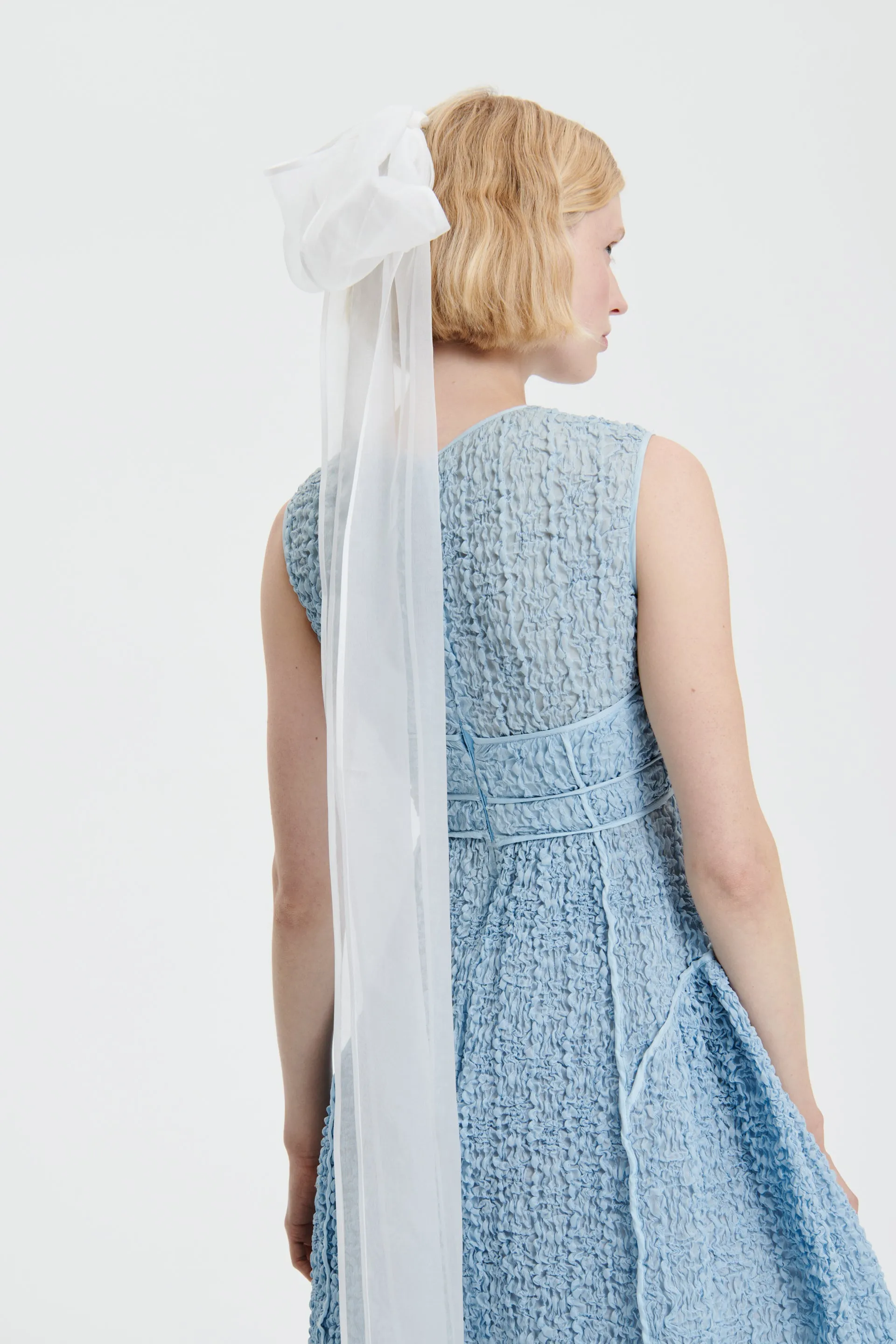 LIA | GOWN SMOCK ORGANDIE MISTY BLUE BRIDAL sold by Cecilie Bahnsen product image thumbnail 3