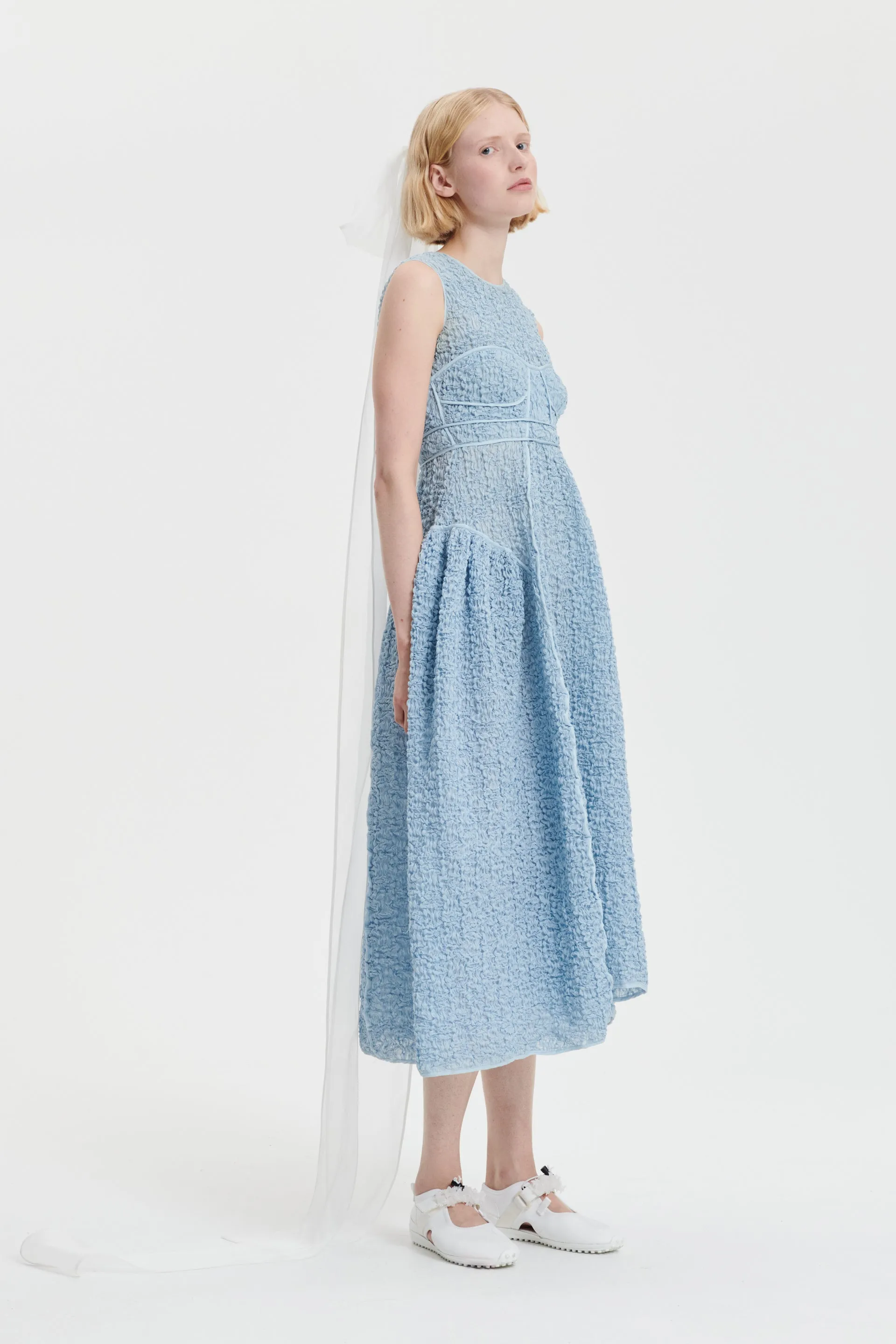 LIA | GOWN SMOCK ORGANDIE MISTY BLUE BRIDAL sold by Cecilie Bahnsen