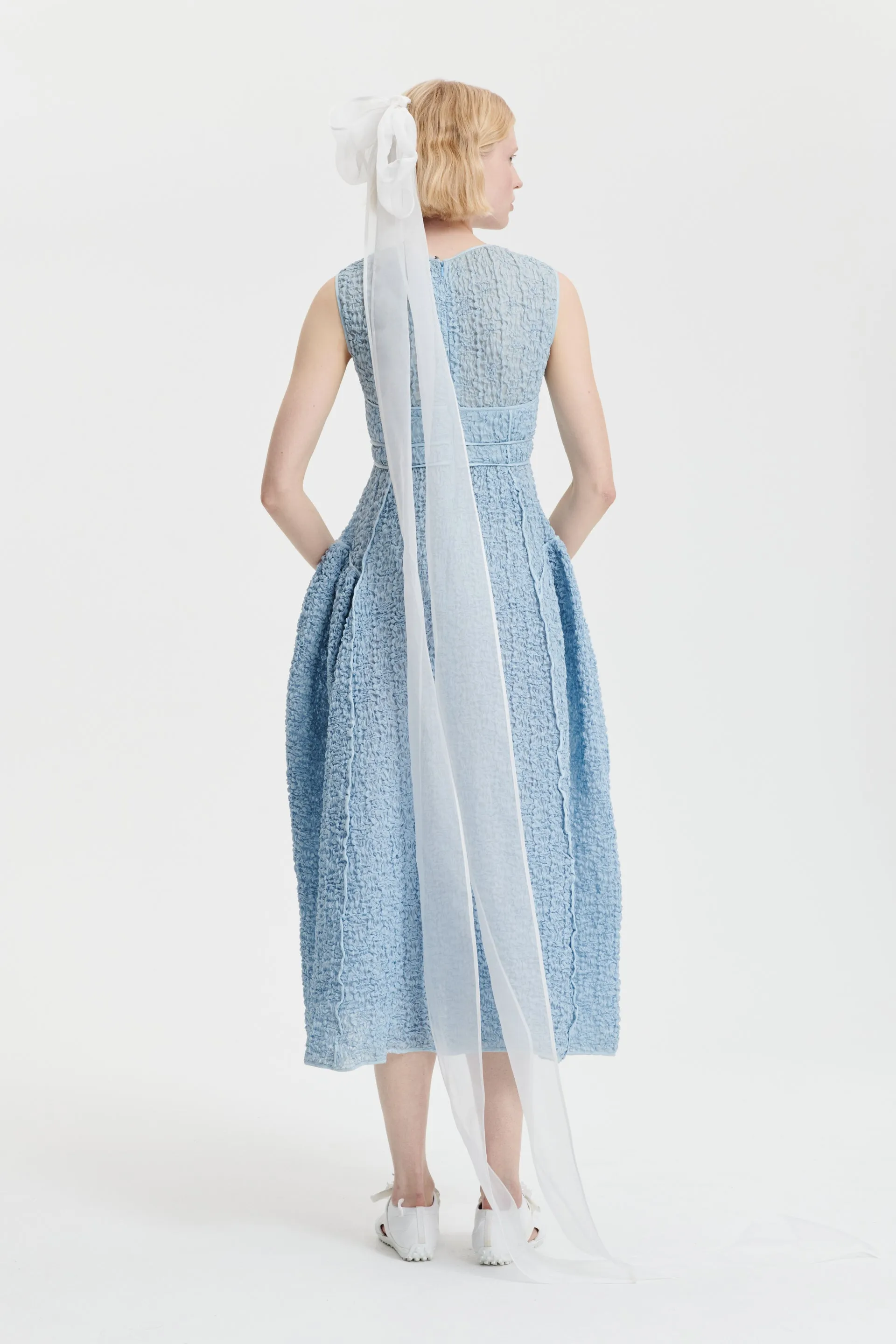 LIA | GOWN SMOCK ORGANDIE MISTY BLUE BRIDAL sold by Cecilie Bahnsen product image thumbnail 4