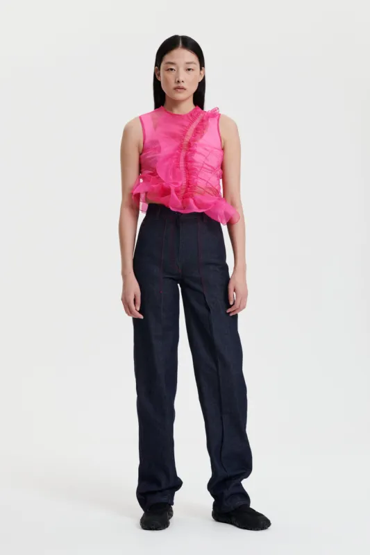 GEO | TOP ORGANZA MAGENTA sold by Cecilie Bahnsen
