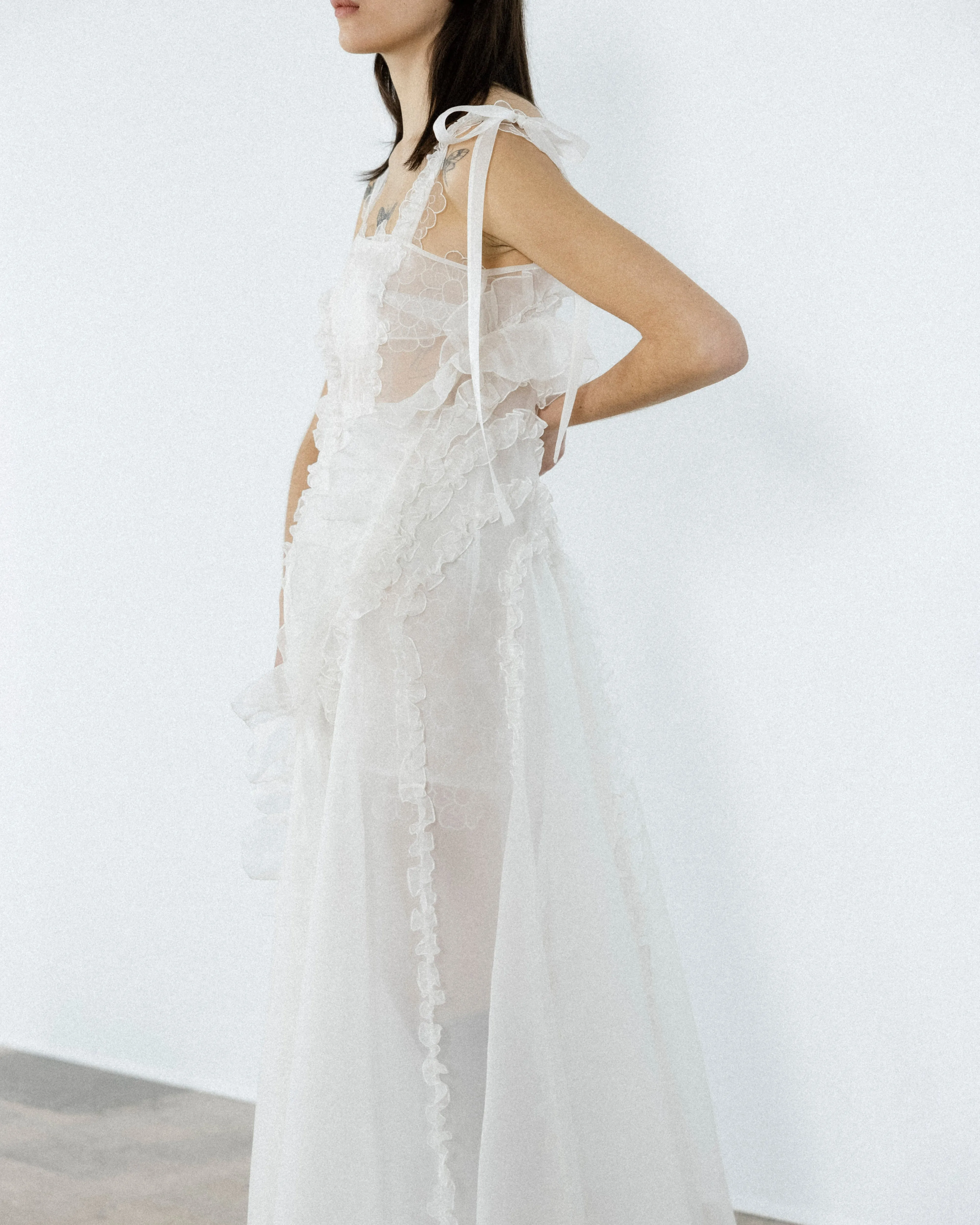 OTIS | DRESS SATIN ORGANZA WHITE sold by Cecilie Bahnsen