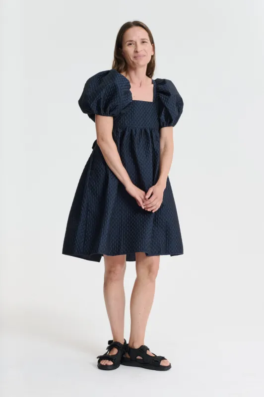 TILDE | DRESS ACRE JACQUARD NAVY sold by Cecilie Bahnsen