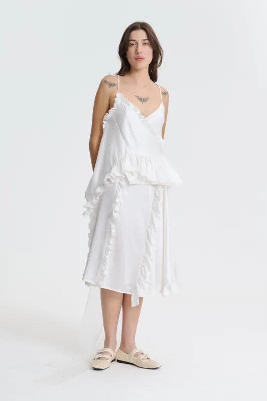 ALESSANDRA | TOP SILK SATIN WHITE made by Cecilie Bahnsen