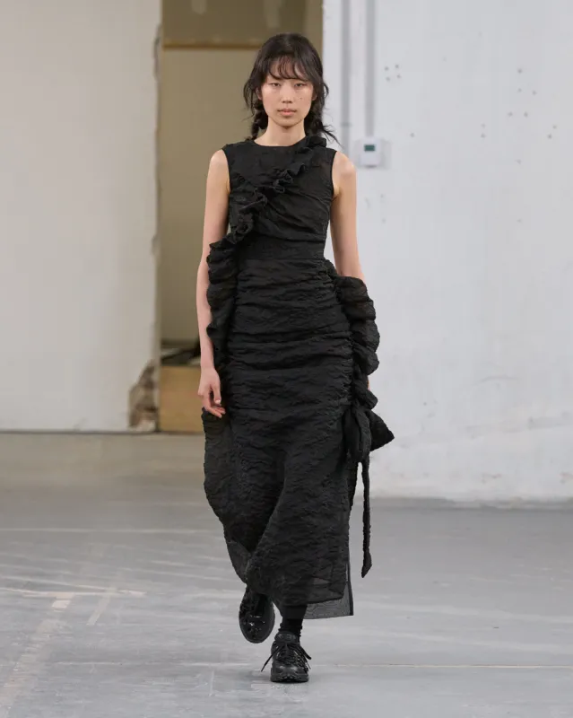 GABRIELLA | DRESS POSY MATELASSÉ BLACK sold by Cecilie Bahnsen