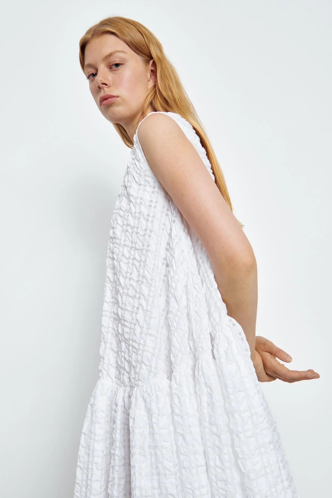 ANNA KARIN | DRESS CHECK SEERSUCKER WHITE sold by Cecilie Bahnsen product image thumbnail 3