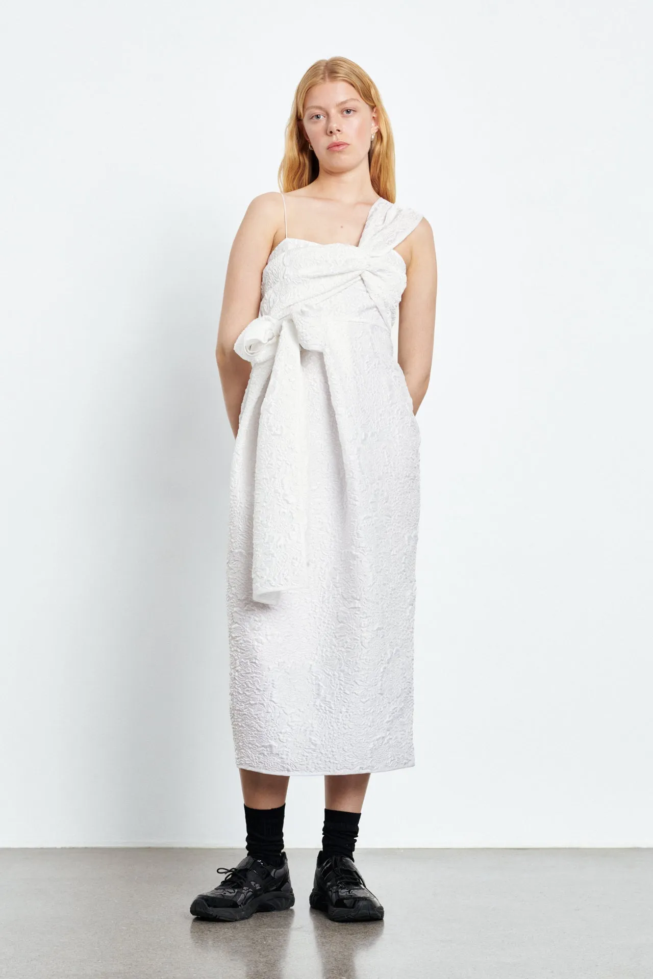 VALENTINA | DRESS BORAGE CLOQUÉ WHITE sold by Cecilie Bahnsen