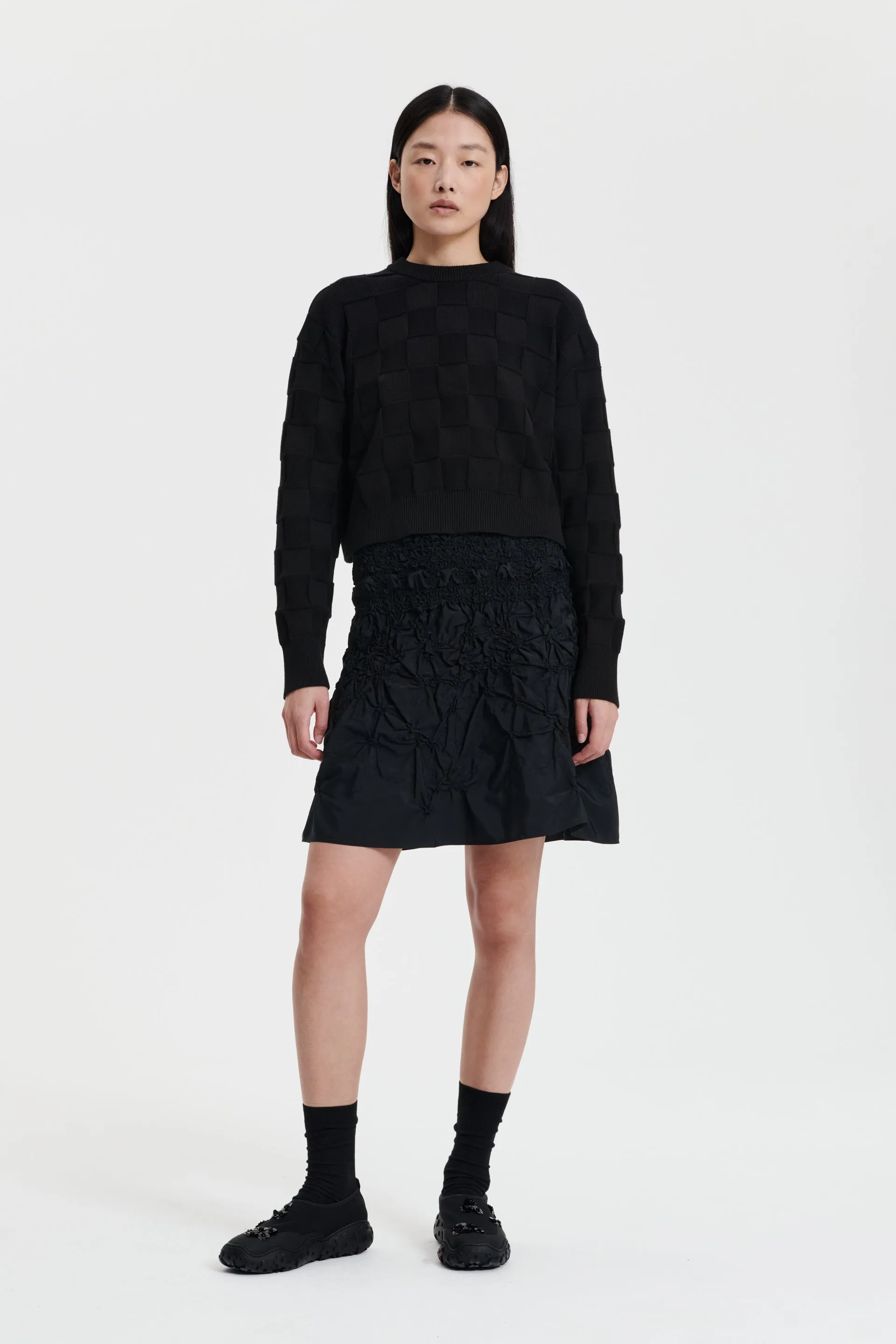 VIDA | SKIRT PANSY SMOCK FAILLE BLACK sold by Cecilie Bahnsen